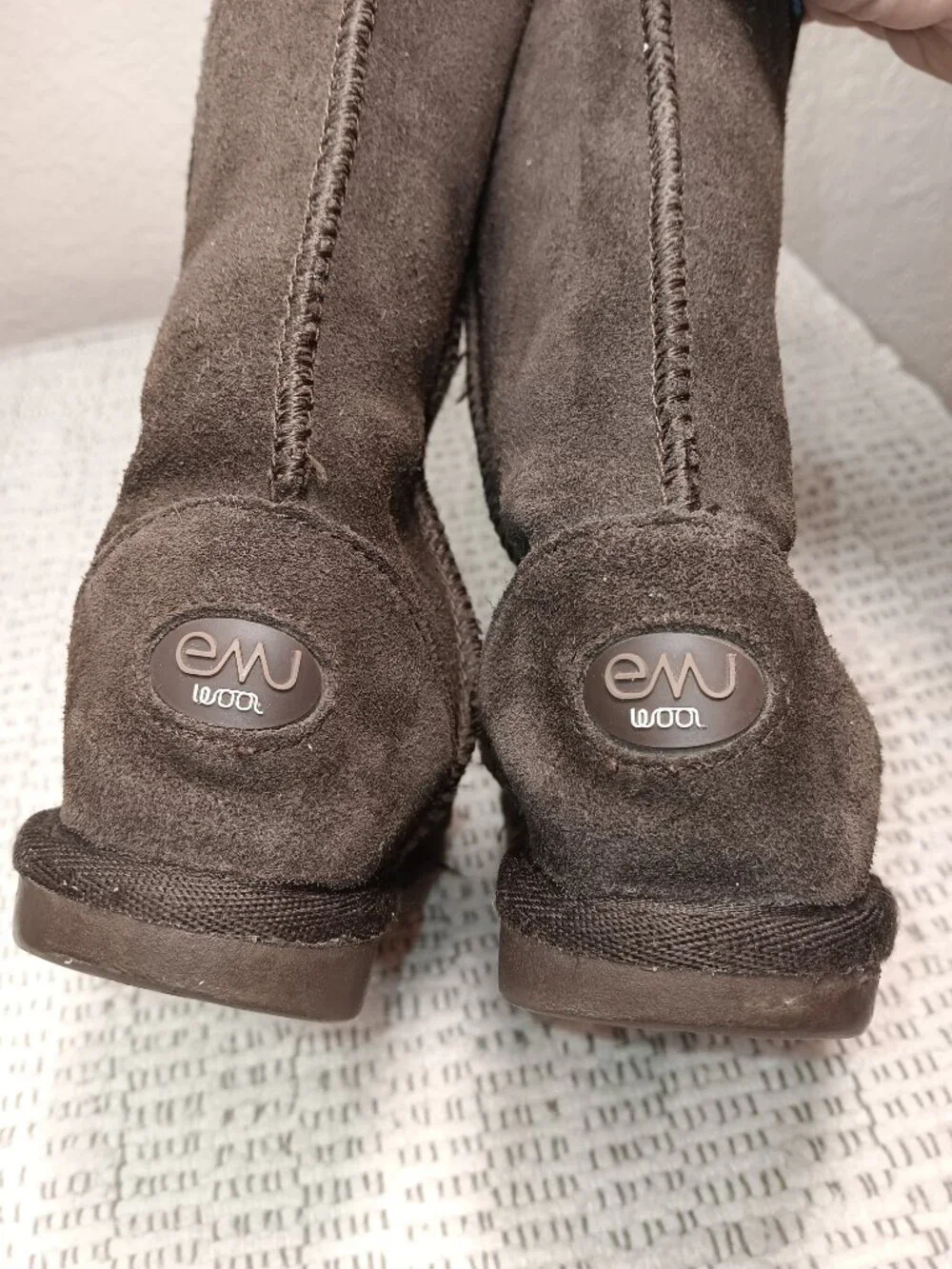 Emu Australia Kids Toddler 'Bronte Hi' Brown Suede Merino Wool Boots sz 9